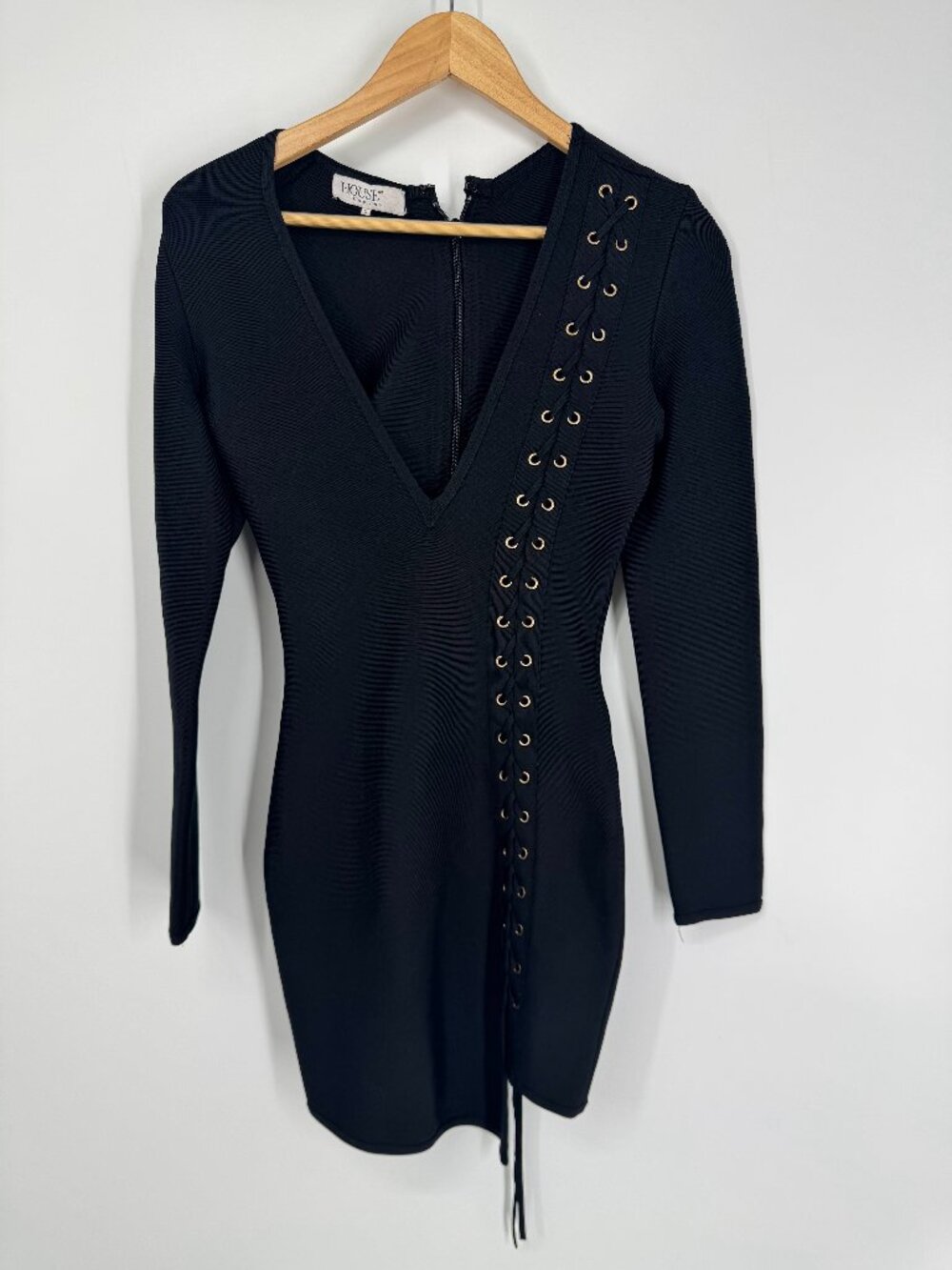 House of London Black Daniela Mini Dress Size S - Picture 2 of 13